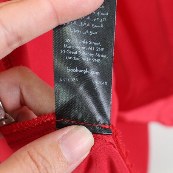 Nasty Gal Satin Ruffle Wrap Maxi Dress Red‎ Size 12 - Picture 7 of 7